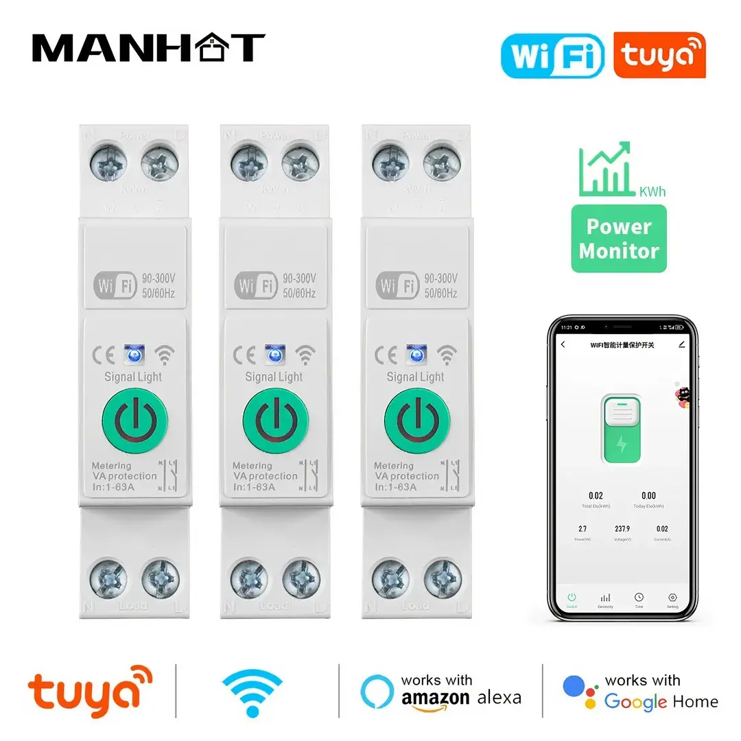 Interruptor WiFi Medidor kWh 63A — foto 01